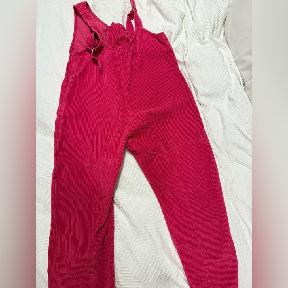 We The Free Bright Pink Corduroy Overalls - Picture 4 of 4
